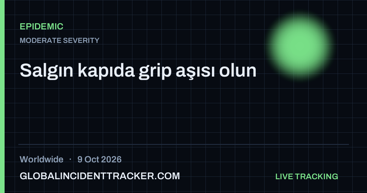 Epidemic incident in worldwide on 9 October 2026 — Global Incident Tracker report card