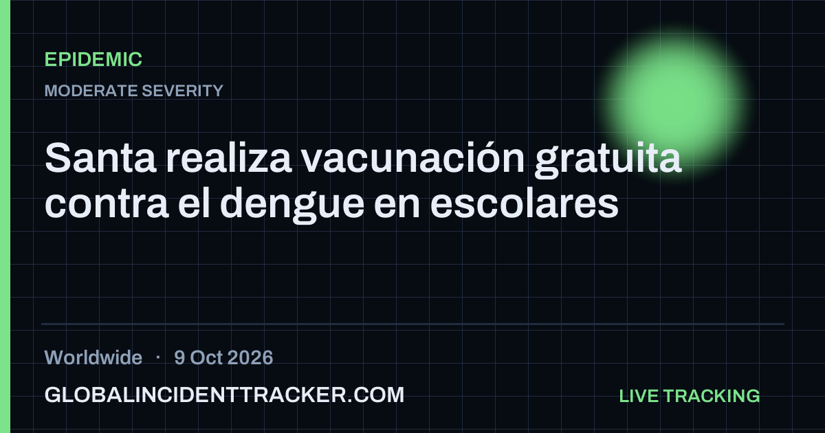 Epidemic incident in worldwide on 9 October 2026 — Global Incident Tracker report card