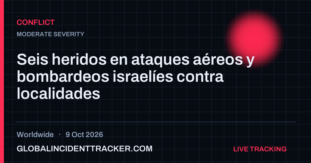 Conflict incident in worldwide on 9 October 2026 — Global Incident Tracker report card