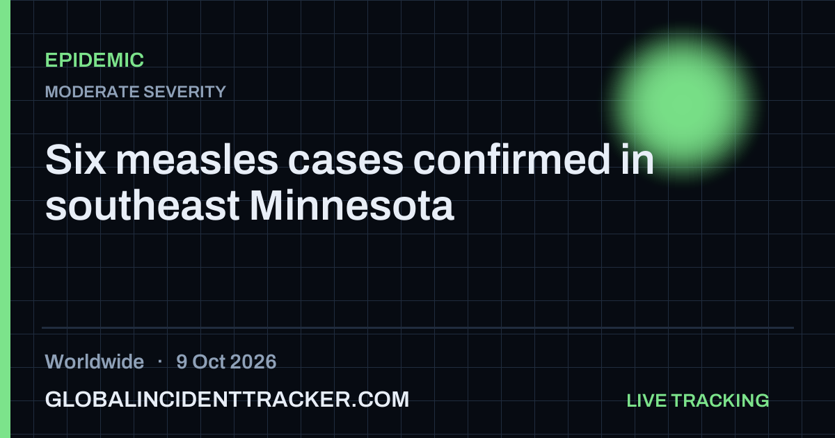 Epidemic incident in worldwide on 9 October 2026 — Global Incident Tracker report card