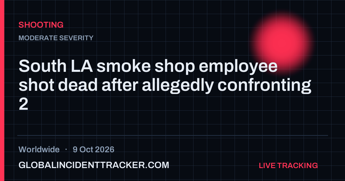Shooting incident in worldwide on 9 October 2026 — Global Incident Tracker report card