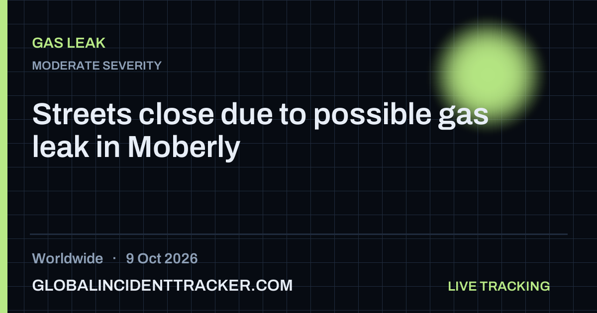 Gas Leak incident in worldwide on 9 October 2026 — Global Incident Tracker report card