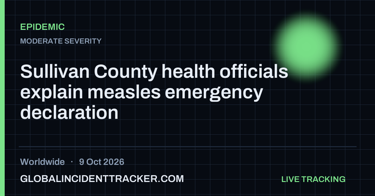Epidemic incident in worldwide on 9 October 2026 — Global Incident Tracker report card