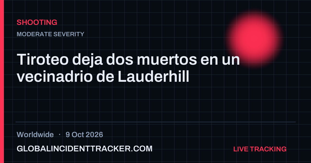 Shooting incident in worldwide on 9 October 2026 — Global Incident Tracker report card