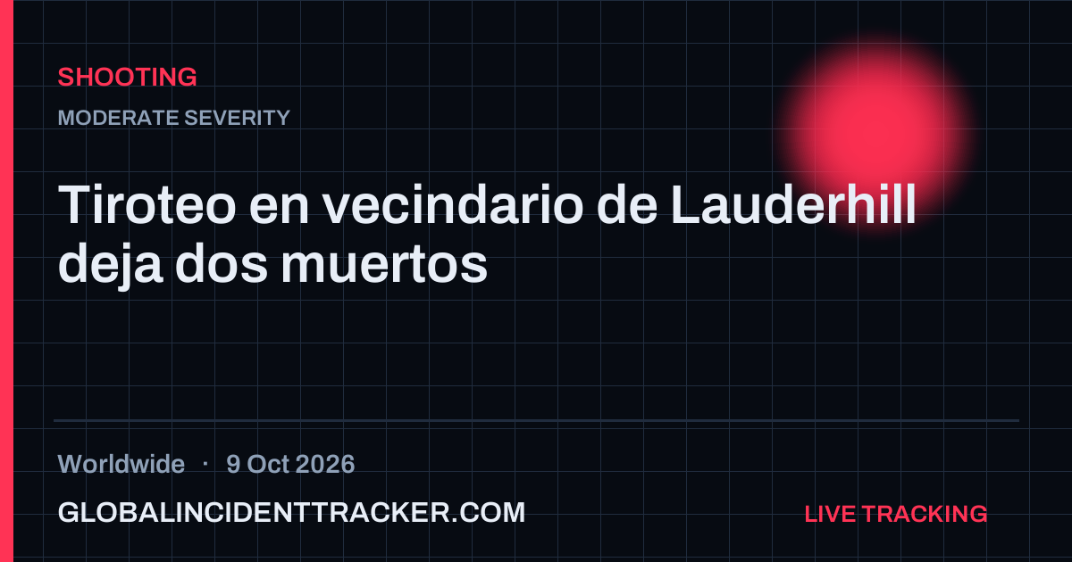 Shooting incident in worldwide on 9 October 2026 — Global Incident Tracker report card