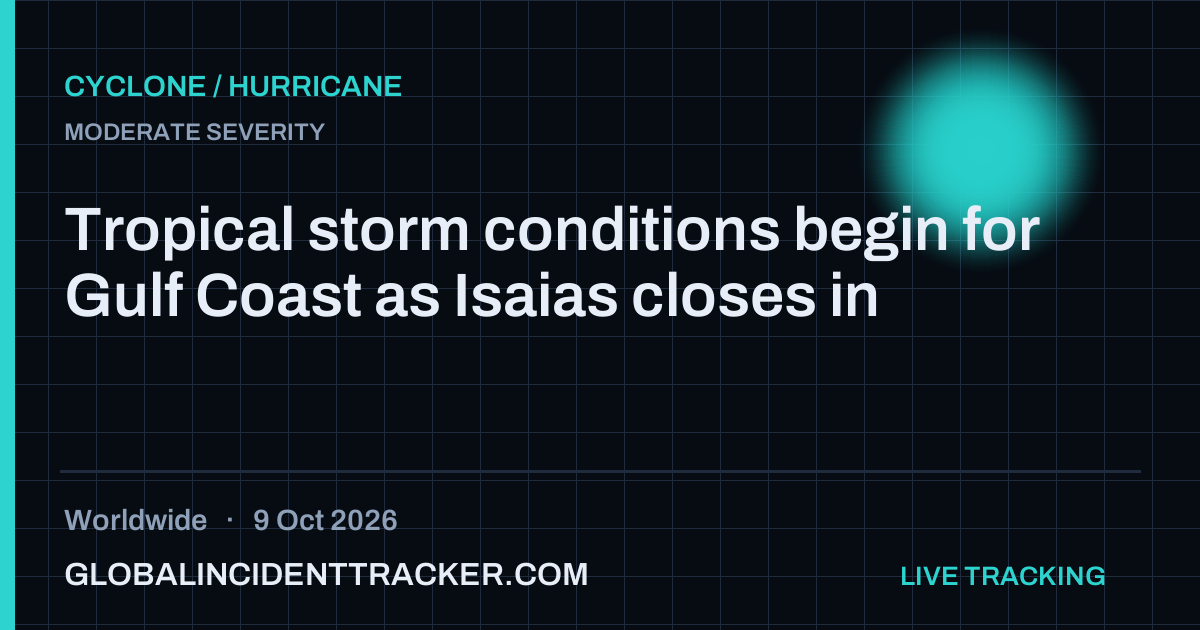 Cyclone / Hurricane incident in worldwide on 9 October 2026 — Global Incident Tracker report card