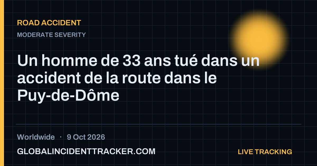 Road Accident incident in worldwide on 9 October 2026 — Global Incident Tracker report card