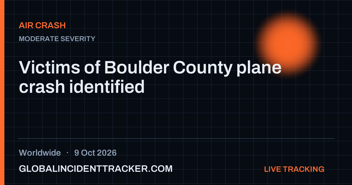 Air Crash incident in worldwide on 9 October 2026 — Global Incident Tracker report card