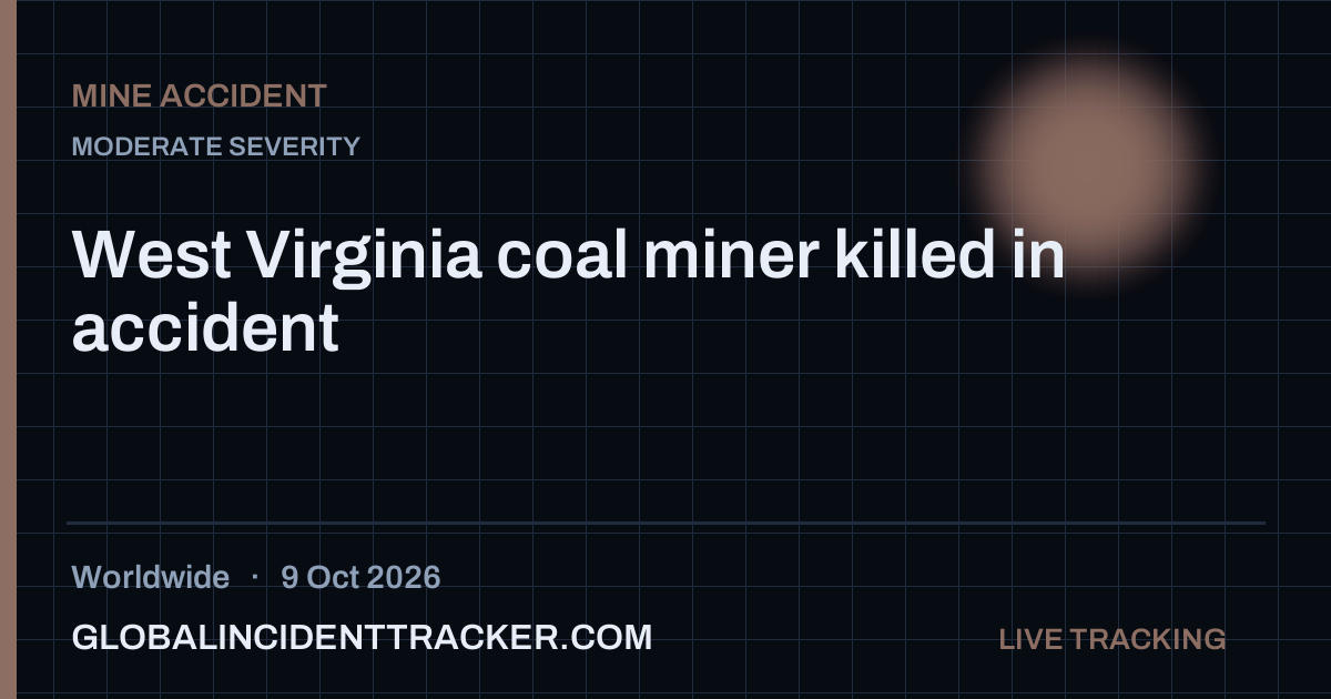 Mine Accident incident in worldwide on 9 October 2026 — Global Incident Tracker report card