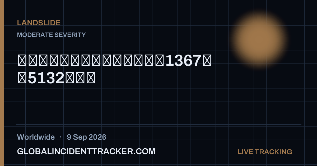 Landslide incident in worldwide on 9 September 2026 — Global Incident Tracker report card