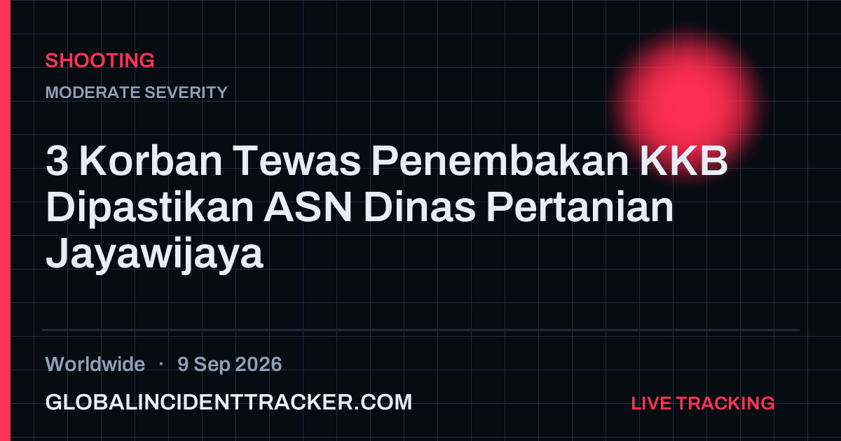 Shooting incident in worldwide on 9 September 2026 — Global Incident Tracker report card