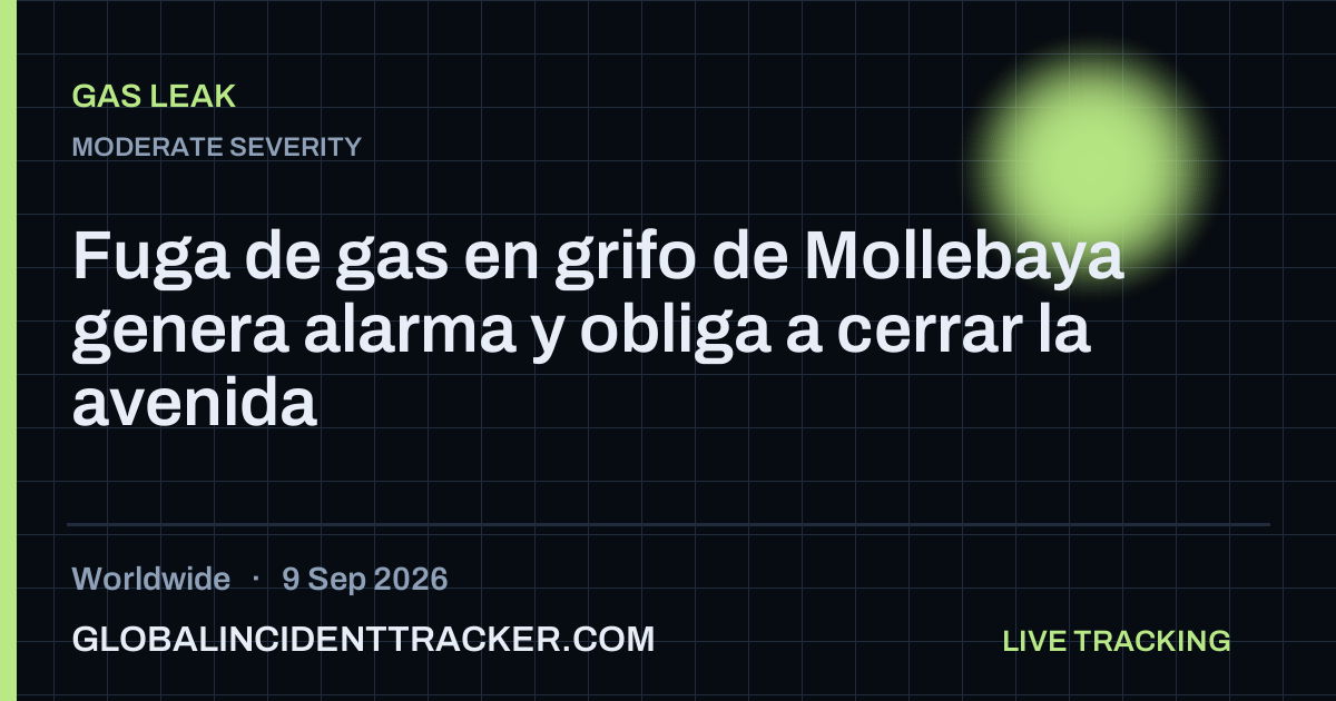 Gas Leak incident in worldwide on 9 September 2026 — Global Incident Tracker report card