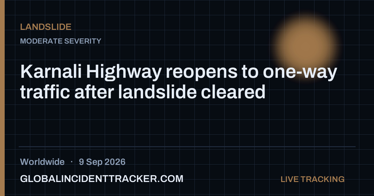 Landslide incident in worldwide on 9 September 2026 — Global Incident Tracker report card