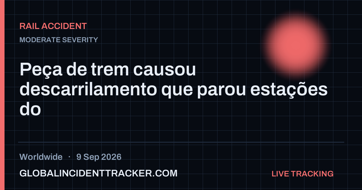 Rail Accident incident in worldwide on 9 September 2026 — Global Incident Tracker report card