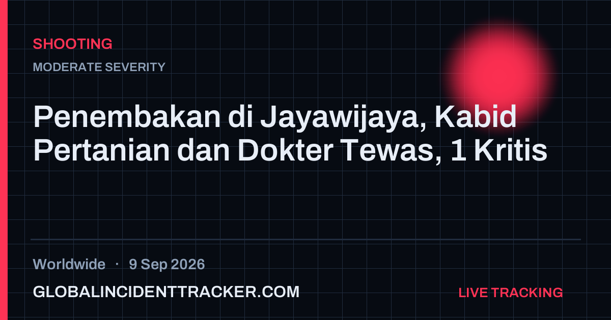 Shooting incident in worldwide on 9 September 2026 — Global Incident Tracker report card
