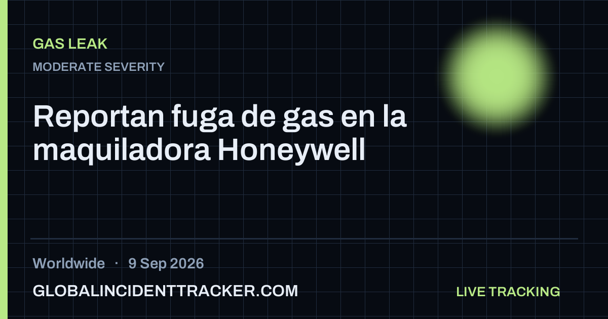 Gas Leak incident in worldwide on 9 September 2026 — Global Incident Tracker report card
