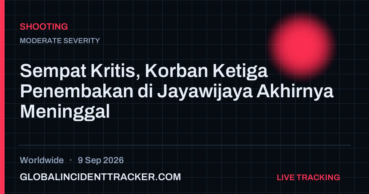 Shooting incident in worldwide on 9 September 2026 — Global Incident Tracker report card
