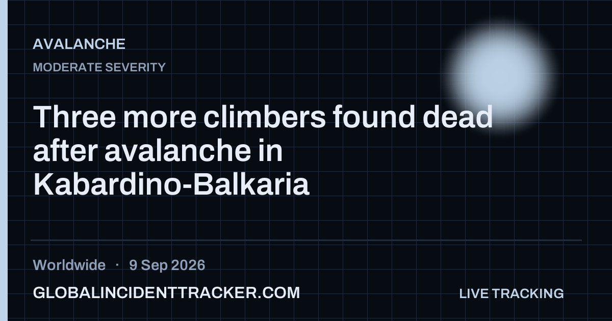 Avalanche incident in worldwide on 9 September 2026 — Global Incident Tracker report card
