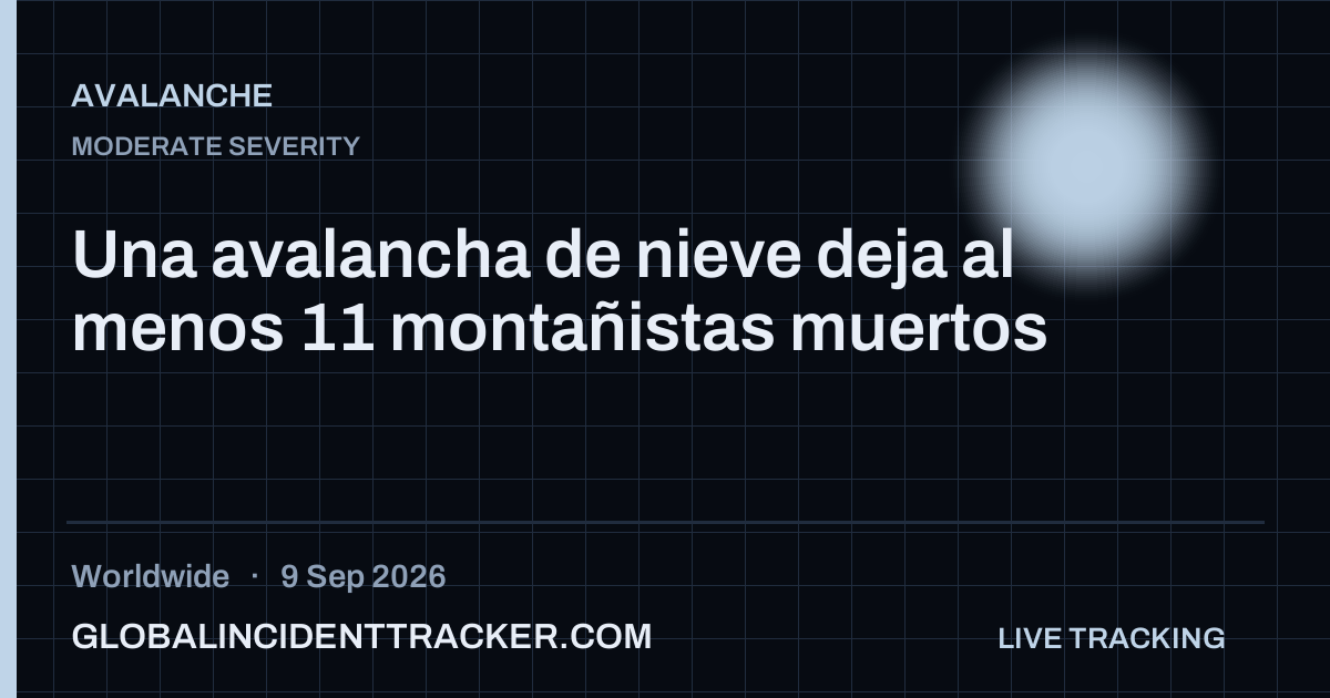 Avalanche incident in worldwide on 9 September 2026 — Global Incident Tracker report card