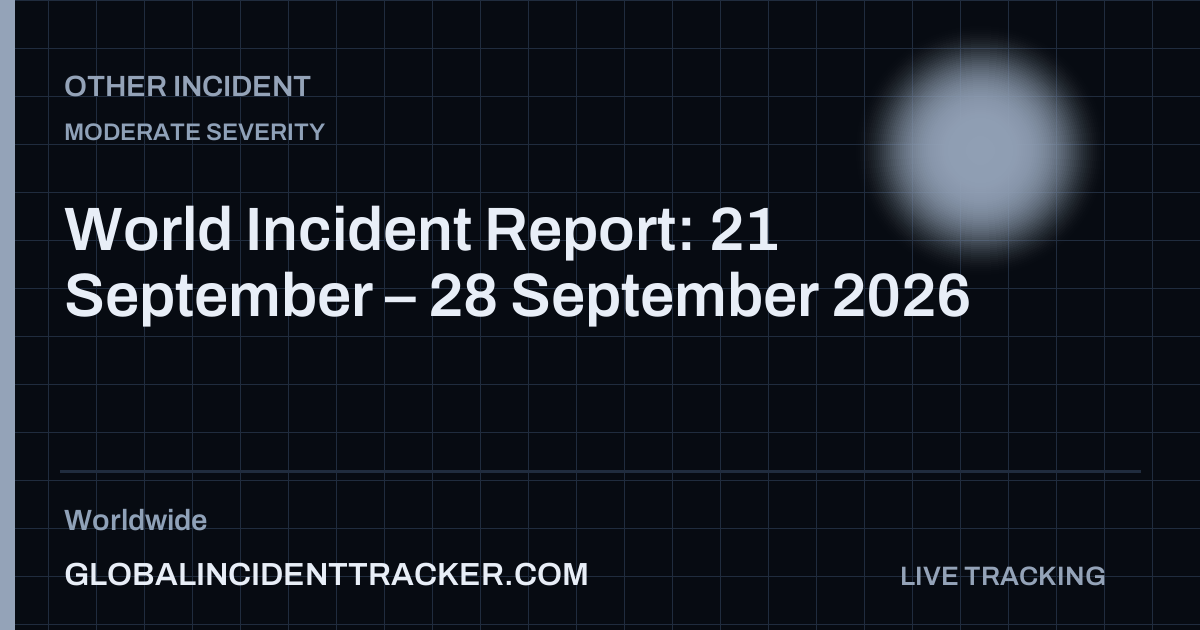 World Incident Report: 21 September – 28 September 2026
