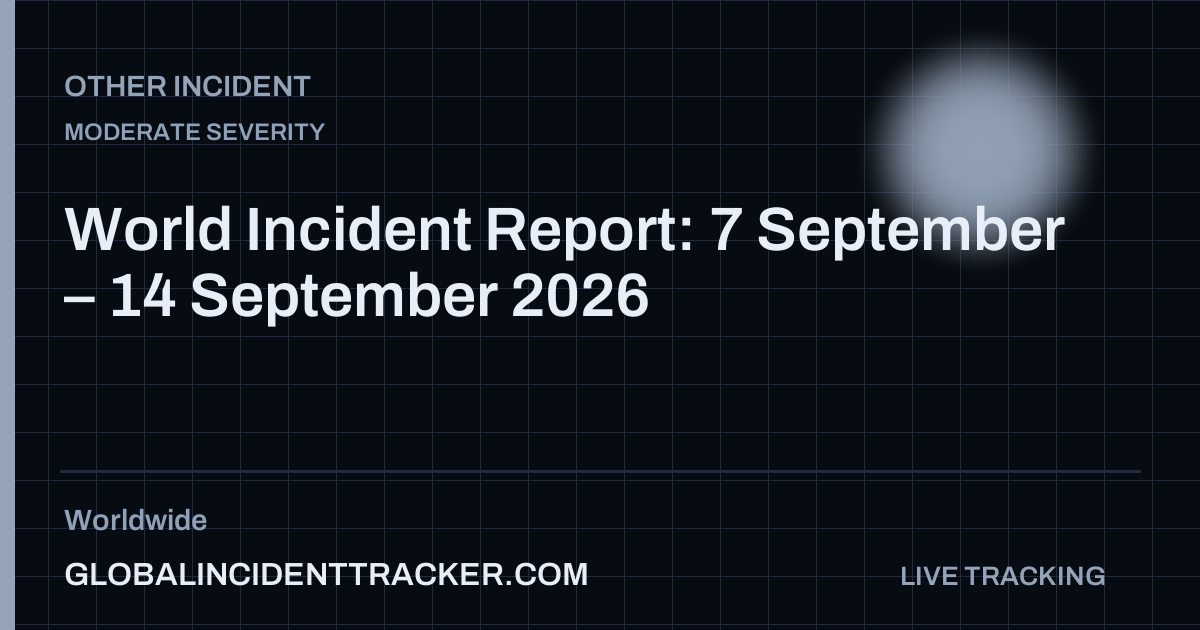 World Incident Report: 7 September – 14 September 2026